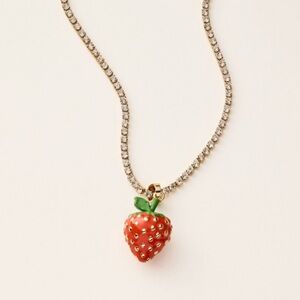 Kate Spade Target Strawberry Pendant Necklace with Gold Chain